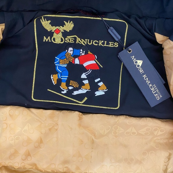 COPY - Moose Knuckles- Ballistic Fur Gold Bomber Jacket - Picture 3 of 7